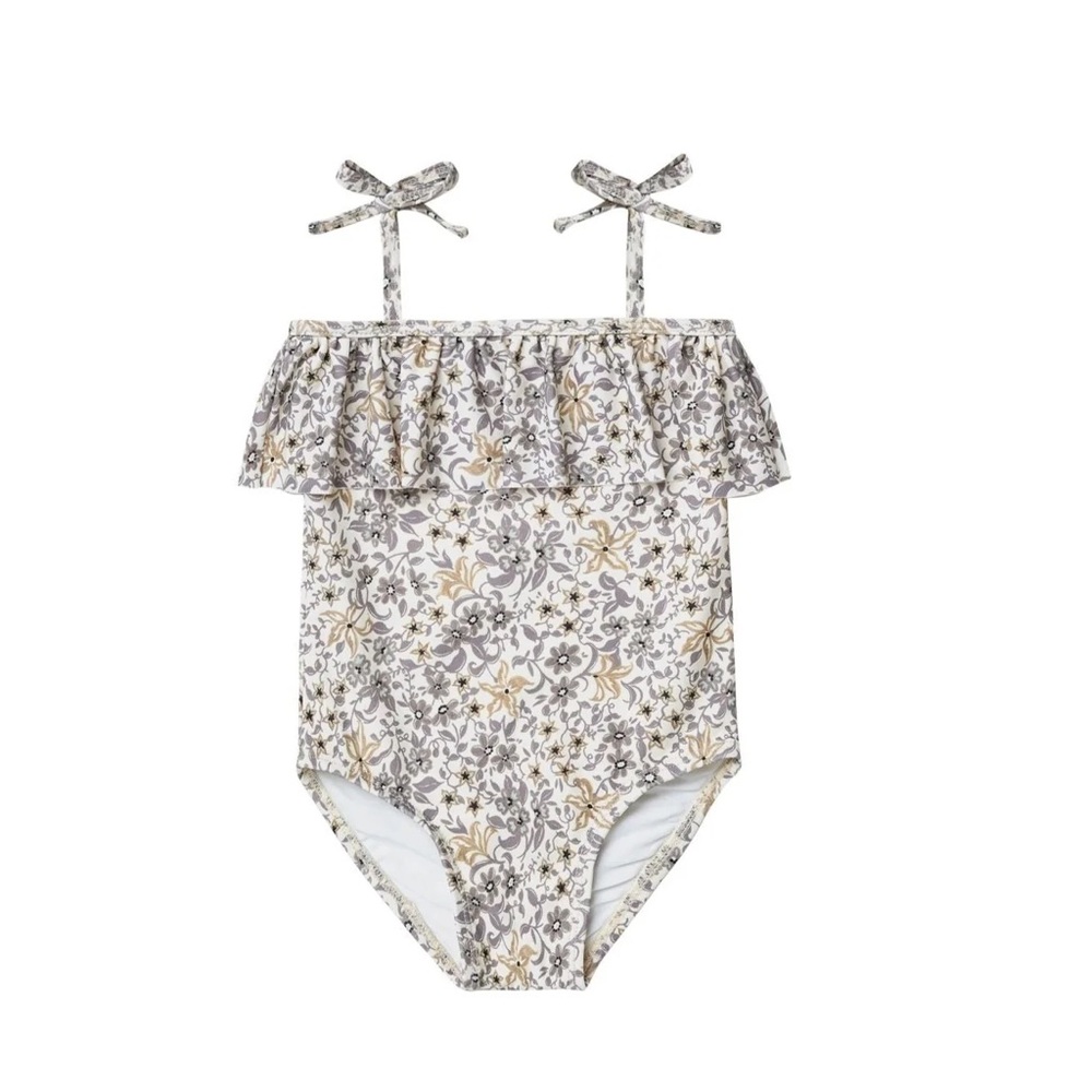 Rylee + Cru Ruffle One Piece Blue Floral